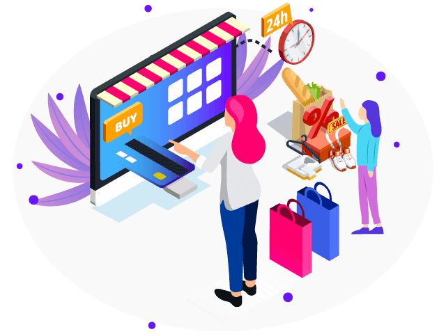 People shopping online and earning rewards